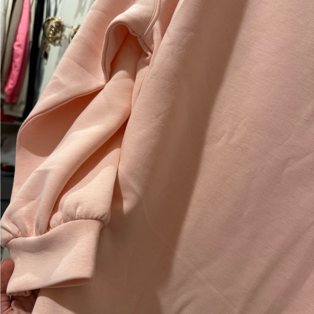 Light Pink Mock Neck Pullover Sweatshirt - Picture 3 of 4